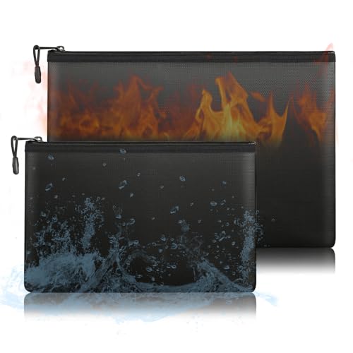 Feuerfeste Dokumententasche 2er Set | Wasserabweisend und Feuersicher...
