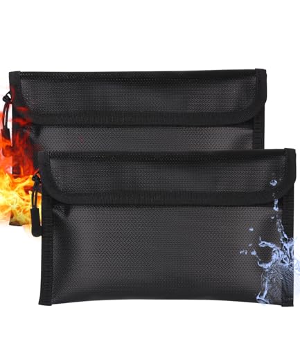 2 Stück Feuerfeste Tasche, Feuerfeste Dokumententasche 20.5 x 12 cm,...
