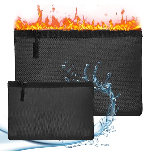 2Stks Feuerfeste Banktasche Set, 34.7x25cm Feuersichere Aktentasche,...