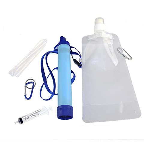 LNJ Wasserfilter Stroh - Trinkwasserfilter Outdoor Camping - Tragbarer...