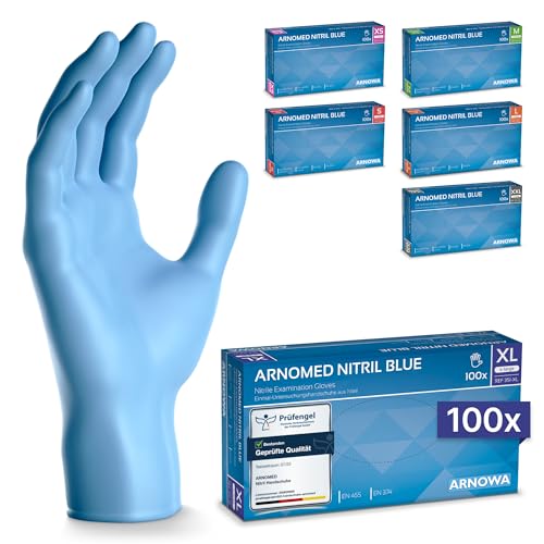 ARNOMED Nitril Einweghandschuhe 100 Stück/Box, XL, puderfreie &...