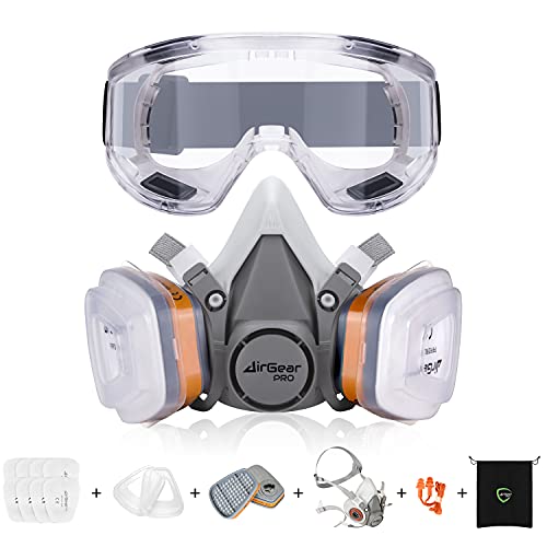 AirGearPro G-500 Atemschutzmaske mit A1P2 Filter, Gasmaske Staubfilter...