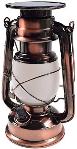 ChiliTec Campinglampe Solar Akku 23,5cm Dimmbar Retro Optik Solarlampe...