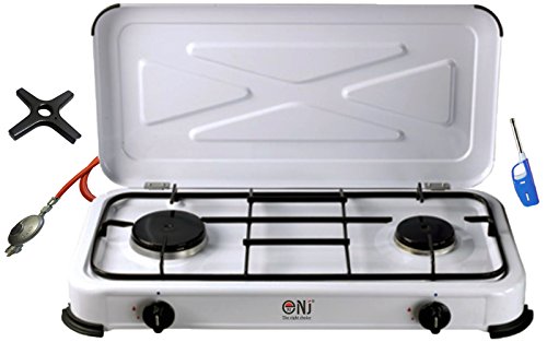 Gaskocher 2 flammig Campingkocher 2er Kocher 3,3 KW mit Deckel Gasherd...