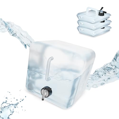 Relaxdays Faltbarer Wasserkanister 4er Set, 10l, Faltkanister mit...