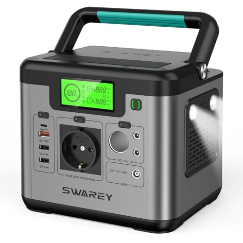 SWAREY Tragbare Powerstation S500 Pro, 518Wh Lithium Battery...