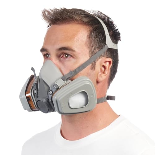 3M Unisex Maske für Farbspritzarbeiten 6002, A2P2, Grau,...