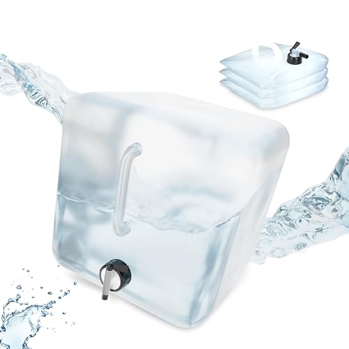 Relaxdays Faltbarer Wasserkanister 4er Set, 20l, Faltkanister mit...