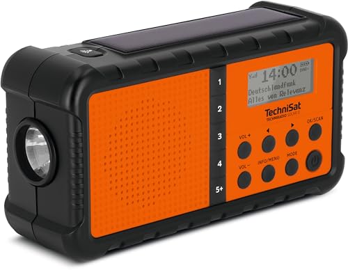 TechniSat TECHNIRADIO SOLAR 2 – DAB+/UKW Solar-Kurbel-Radio (mobiles...