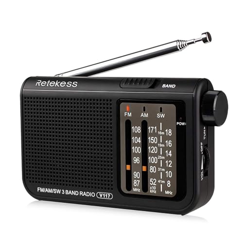 Retekess V117 Kleines Radio Batteriebetrieben,FM AM SW Tragbares...