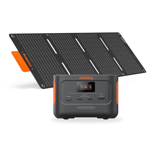Jackery Tragbare Powerstation 100 Plus mit 1xSolarSaga 40W Mini, 99Wh...