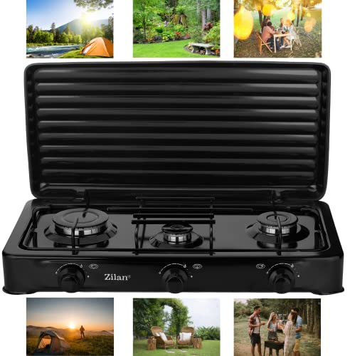 Gaskocher Camping & Outdoor 3-Flammig Gaskochfeld 30-50mbar...