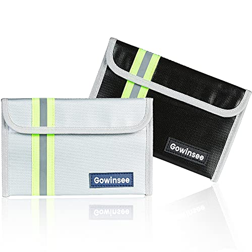 2 Stück Feuerfeste Tasche, Kleine Feuerfeste Geldtasche (12,7 x 20,3...
