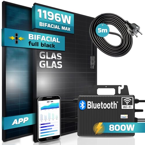 SUNNIVA 1196W Balkonkraftwerk 800W komplett Steckdose - TSUN 800W...