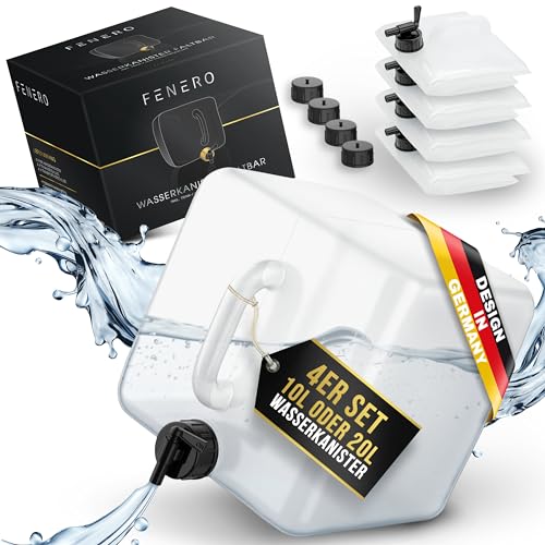 FENERO Wasserkanister Faltbar [Das Original] 4x20l Wasserkanister...