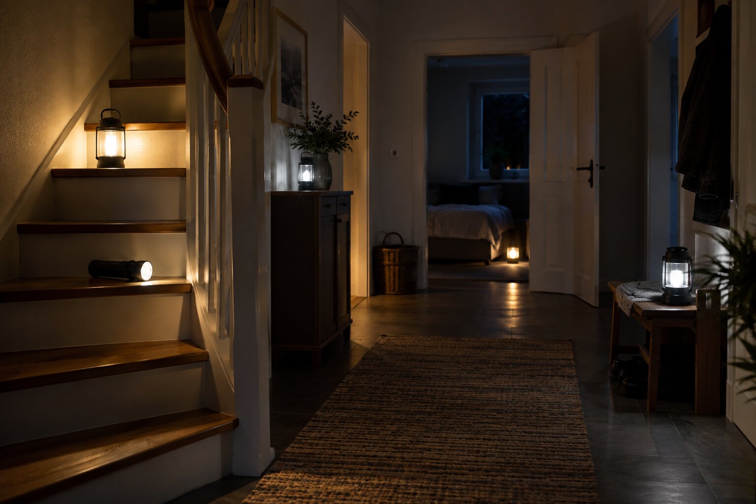 Stromausfall und Energieversorgung 5 Akkuleuchten als sichere Notbeleuchtung bei Stromausfall